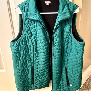 Talbots Green Quilted Vest